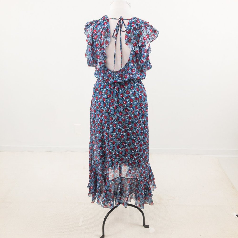 Robert Rodriguez 10 Cotton Silk Floral Print Midi Dress - Picture 6 of 11